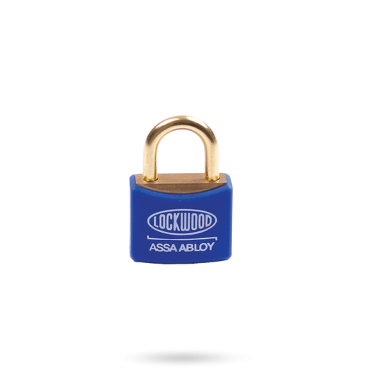 LOCKWOOD 110 SERIES MARINE PADLOCK 25MM WITH 15MM BRASS SHACKLE BLUE JACKET