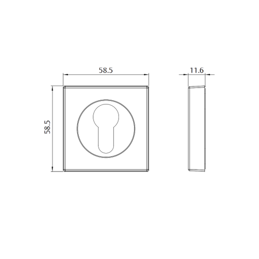 APEX CYL ESCUTCHEON ASSY SQUARE - BLACK