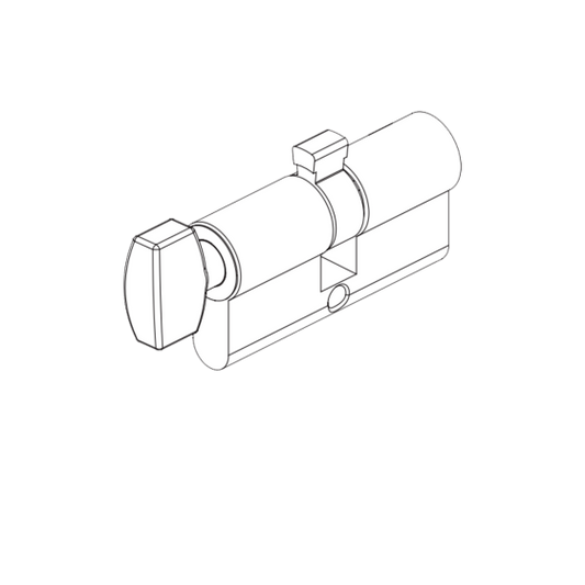 EURO CYLINDER FIXED CAM 5PIN KEY WITH TURN 31/31 - SATIN CHROME