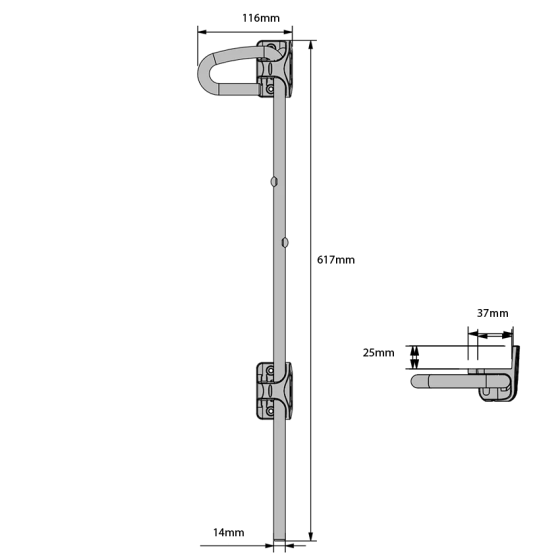 D&D TECH Q-BOLT 610MM METAL BLACK