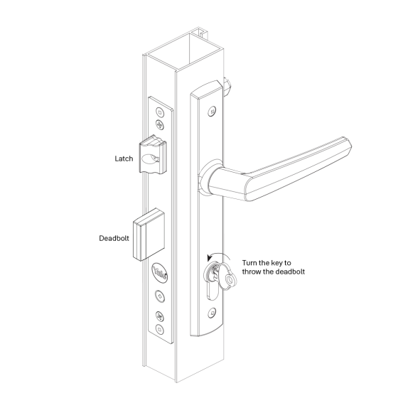 INDURO HINGED DOOR 2PT 30MM BS ST - LOCK ONLY