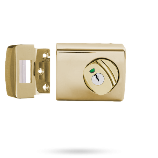 LOCKWOOD RIMLOCK DEADLATCH KNOB DOUBLE CYLINDER - EVERBRASS