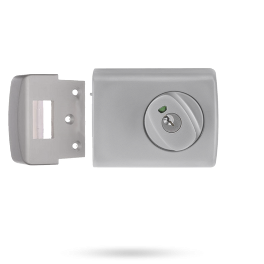 LOCKWOOD RIMLOCK DEADLATCH KNOB DOUBLE CYLINDER - SATIN PEARL CHROME