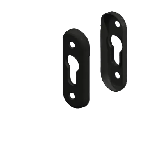 VERONA/UNO CYLINDER ESCUTCHEON SET - BLACK