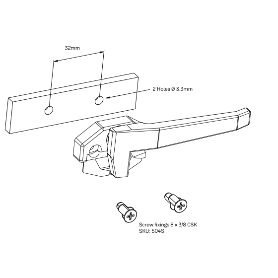 WEDGELESS WINDOW FASTENER/HANDLE FACE FIX LOW PROFILE