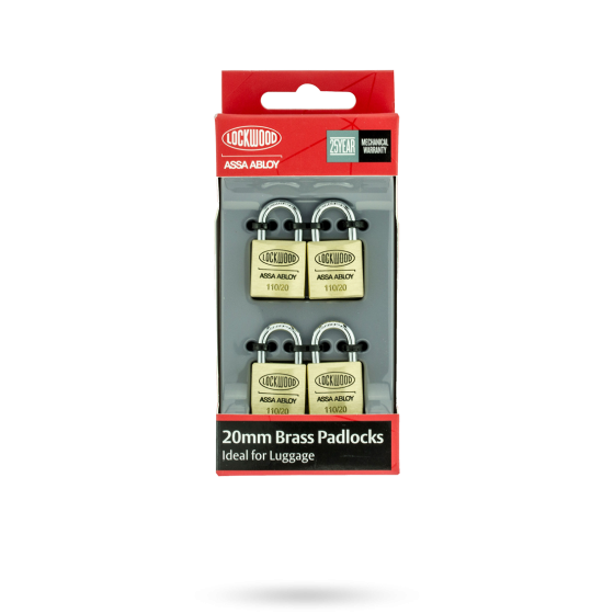 LOCKWOOD PADLOCK 20MM BODY 11MM SHACKLE - 1/2/4-PACK