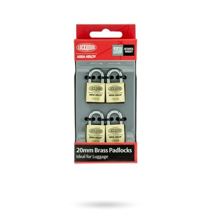 LOCKWOOD PADLOCK 20MM BODY 11MM SHACKLE - 1/2/4-PACK