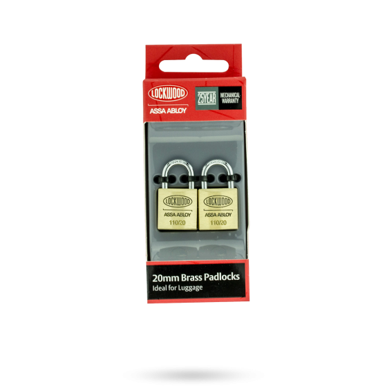 LOCKWOOD PADLOCK 20MM BODY 11MM SHACKLE - 1/2/4-PACK