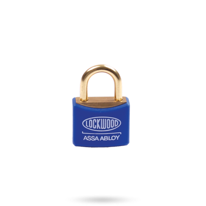 LOCKWOOD 110 SERIES MARINE PADLOCK 25MM WITH 15MM BRASS SHACKLE BLUE JACKET
