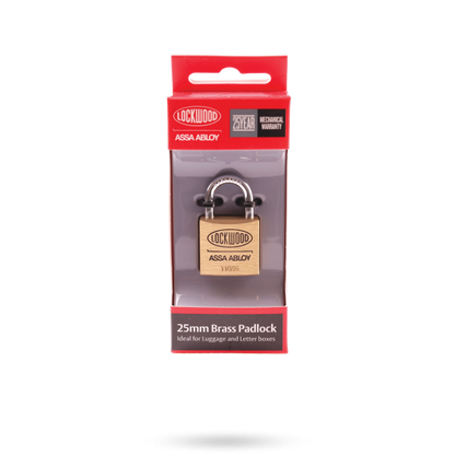 LOCKWOOD 110 SERIES PADLOCK 25MM WITH 15MM SHACKLE