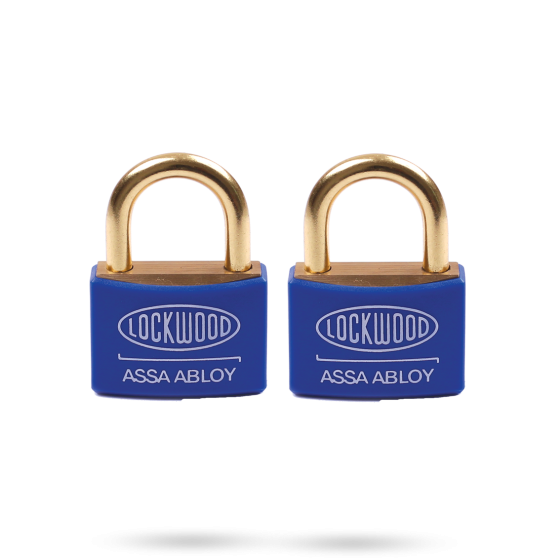 LOCKWOOD 110 SERIES MARINE PADLOCK 40MM WITH 23MM BRASS SHACKLE BLUE JACKET