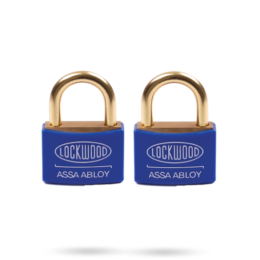 LOCKWOOD 110 SERIES MARINE PADLOCK 40MM WITH 23MM BRASS SHACKLE BLUE JACKET