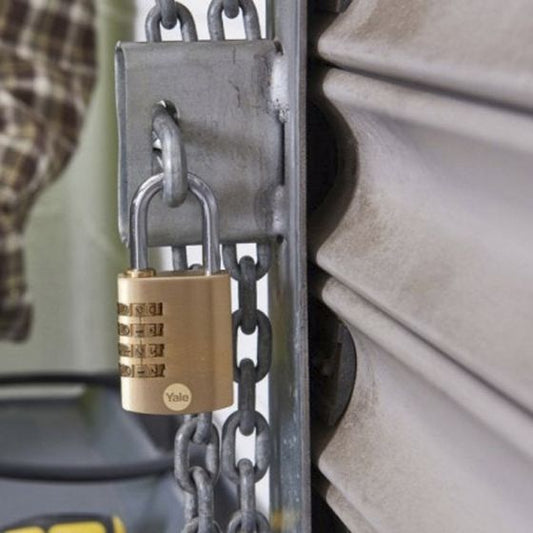 YALE PADLOCK BRASS COMBINATION 4 WHEEL 40MM