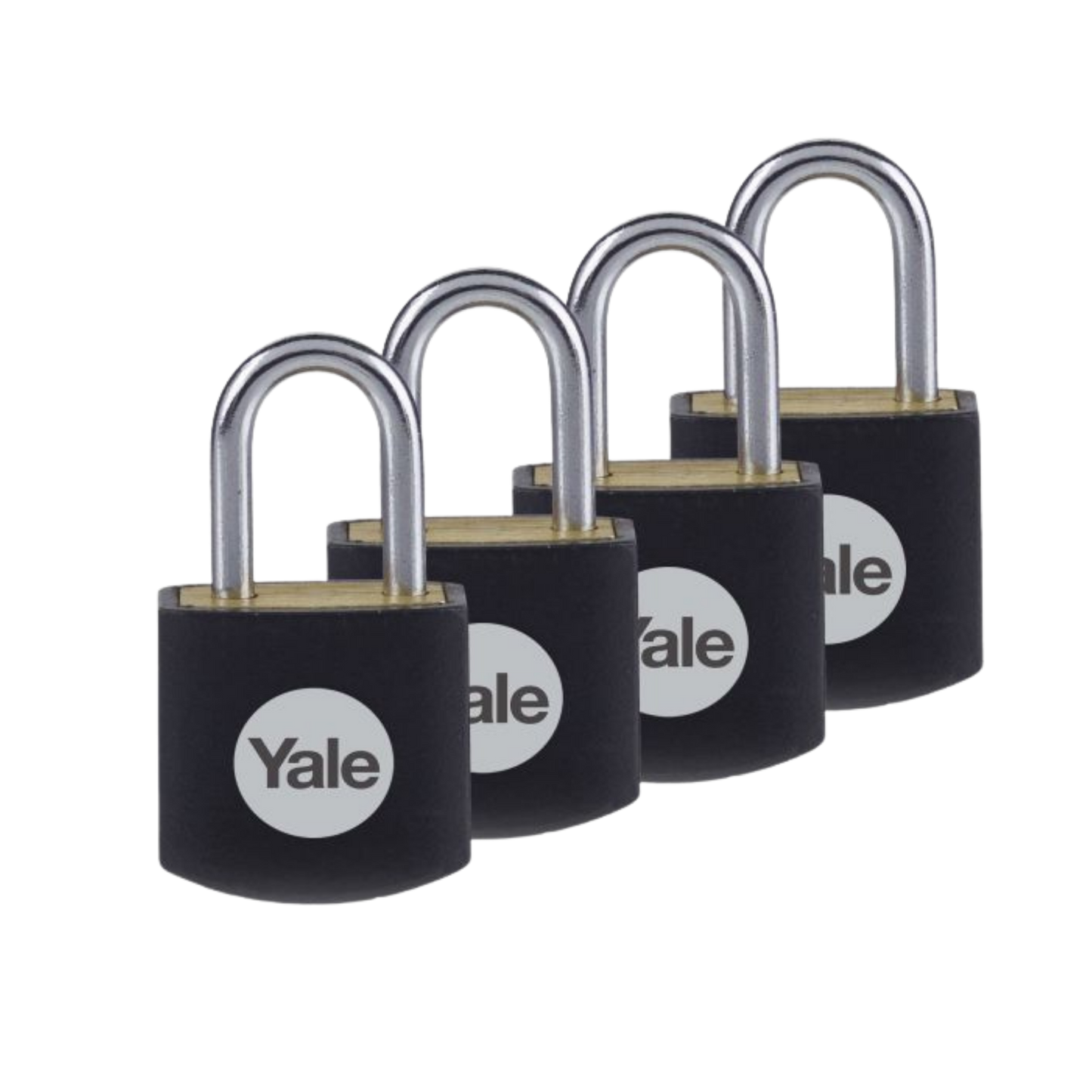 YALE PADLOCK BRASS 15MM 4PK