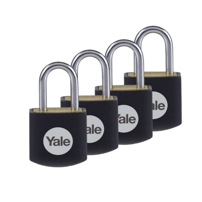 YALE PADLOCK BRASS 15MM 4PK