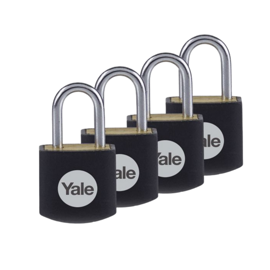 YALE PADLOCK BRASS 15MM 4PK