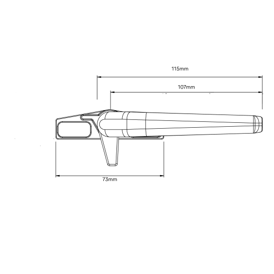AVON WINDOW HANDLE 9MM - BLACK
