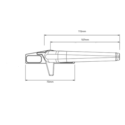 AVON WINDOW HANDLE 9MM - BLACK