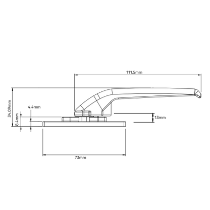 AVON WINDOW HANDLE 13MM - BLACK