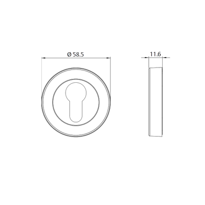 APEX CYL ESCUTCHEON ASSY ROUND - BLACK