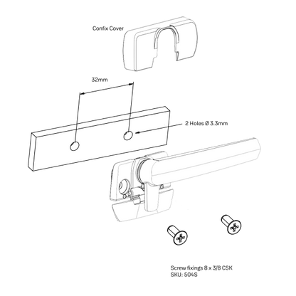 ARIA CONFIX WINDOW FASTENER/HANDLE NON VENTING LOW PROFILE