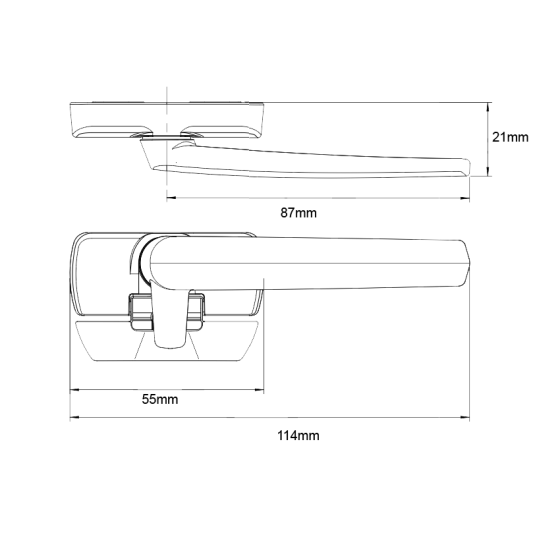 ARIA CONFIX WINDOW FASTENER/HANDLE NON VENTING LOW PROFILE