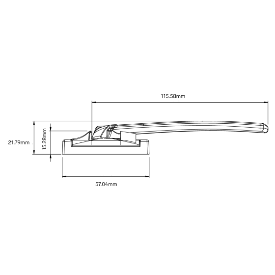 ARIA WEDGELESS WINDOW FASTENER/HANDLE FACE FIX LOW PROFILE 6MM FLAP