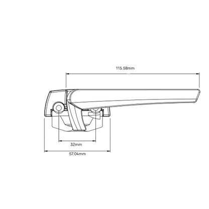 ARIA WEDGELESS WINDOW FASTENER/HANDLE FACE FIX LOW PROFILE 6MM FLAP