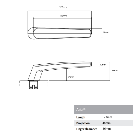 YALE ARIA HANDLE SET - PASSAGE NON-LOCKING