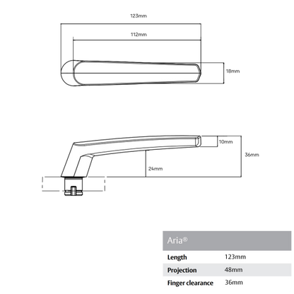 YALE ARIA HANDLE SET - PASSAGE NON-LOCKING