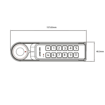 ASSA ABLOY DIGITAL CABINET KEYPAD LOCK W/BATTERIES - HORIZONATAL RH