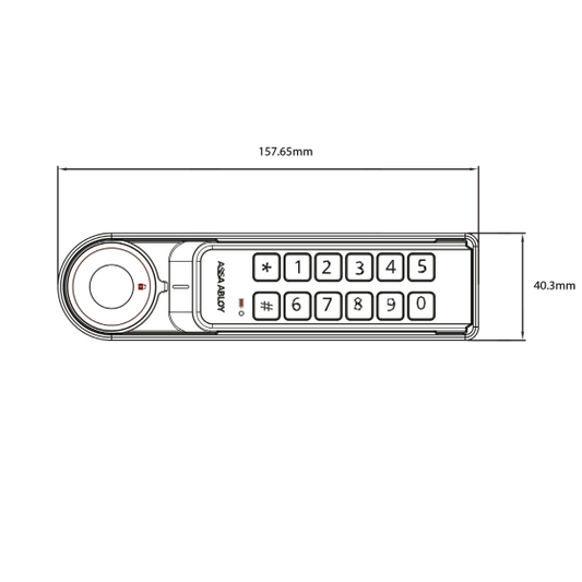 ASSA ABLOY DIGITAL CABINET KEYPAD LOCK W/BATTERIES - HORIZONATAL RH