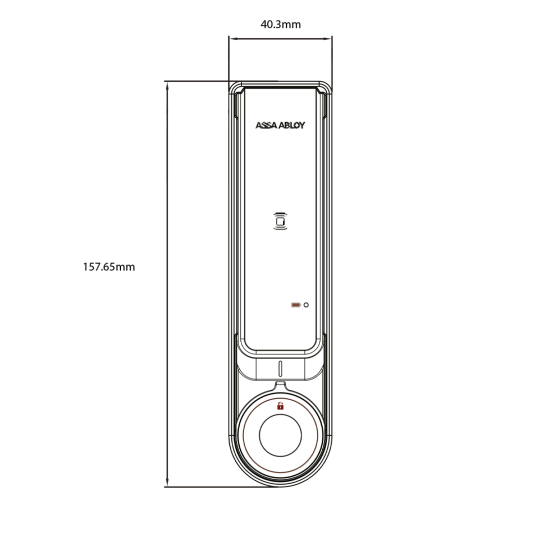 ASSA ABLOY DIGITAL CABINET READER LOCK W/BATTERIES - VERTICAL W/2 X RF CARD