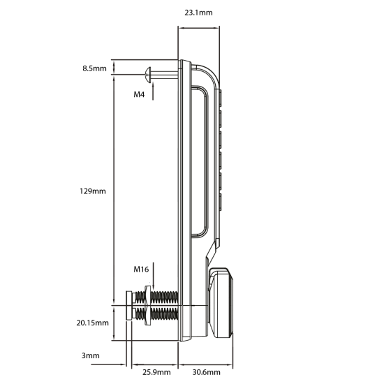ASSA ABLOY DIGITAL CABINET KEYPAD LOCK W/BATTERIES - VERTICAL