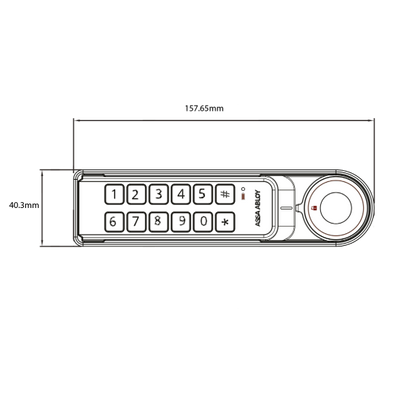 ASSA ABLOY DIGITAL CABINET KEYPAD LOCK W/BATTERIES - HORIZONATAL LH