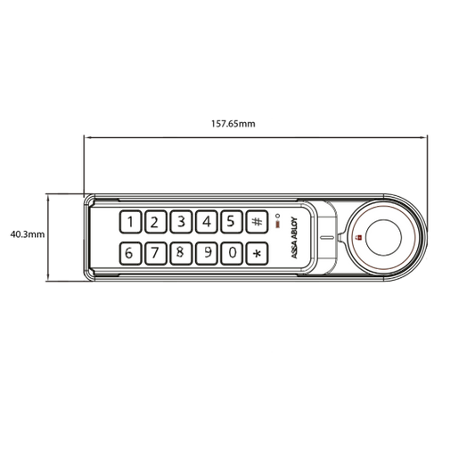 ASSA ABLOY DIGITAL CABINET KEYPAD LOCK W/BATTERIES - HORIZONATAL LH