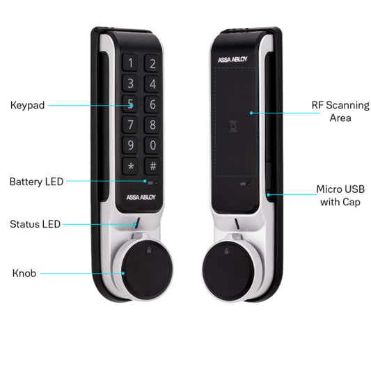 ASSA ABLOY DIGITAL CABINET KEYPAD LOCK W/BATTERIES - VERTICAL