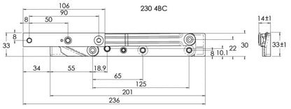 INTERLOCK WINDOW STAY 230 4BC - CASEMENT - STANDARD FRICTION
