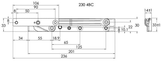 INTERLOCK WINDOW STAY 230 4BC - CASEMENT - STANDARD FRICTION