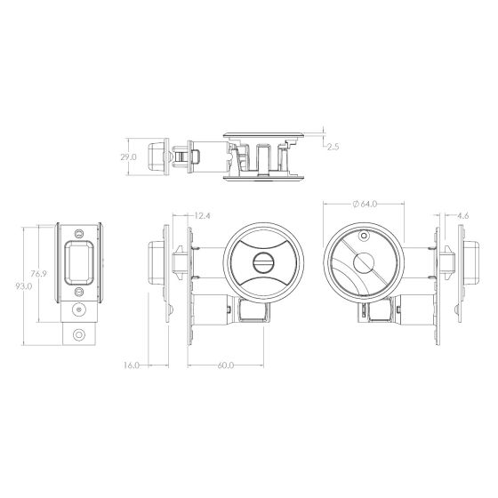 NERO CAVITY SLIDER DOOR SET - PRIVACY MATT BLACK