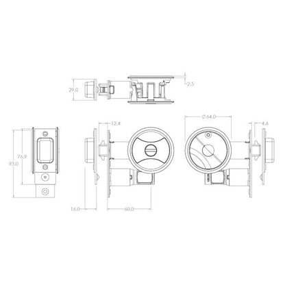 NERO CAVITY SLIDER DOOR SET - PRIVACY MATT BLACK