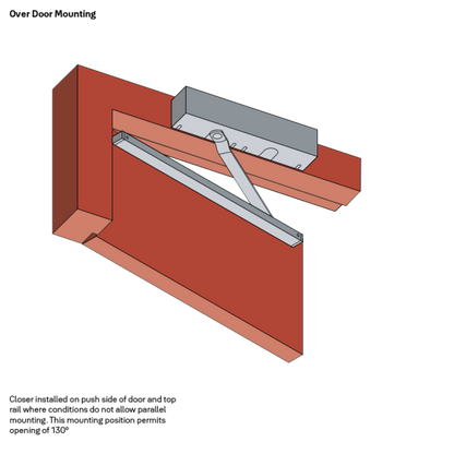 LOCKWOOD 726 DOOR CLOSER SIZE 2-6 SLIDE RAIL BACKCHECK-BLACK