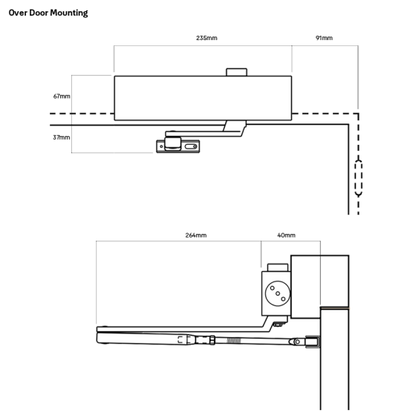 LOCKWOOD 726 DOOR CLOSER SIZE 2-6 STD ARM BACKCHECK-BLACK
