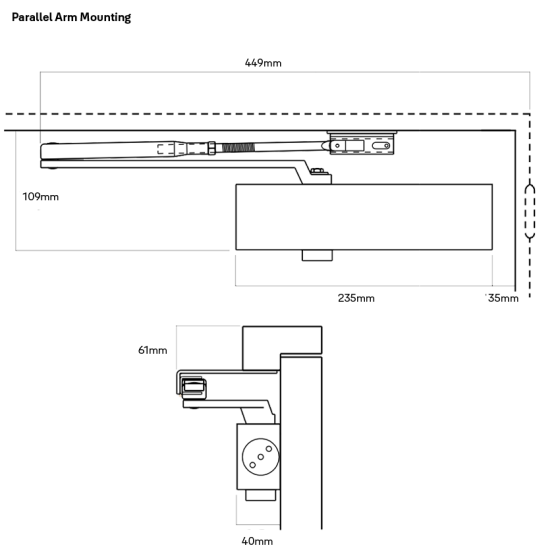 LOCKWOOD 726 DOOR CLOSER SIZE 2-6 STD ARM BACKCHECK-BLACK