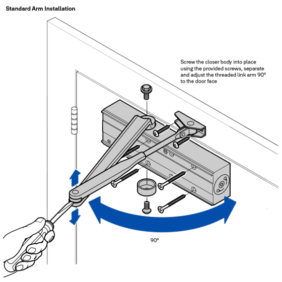 LOCKWOOD 726 DOOR CLOSER SIZE 2-6 STD ARM BACKCHECK-BLACK
