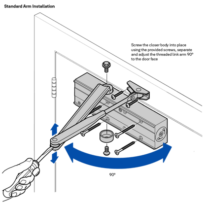 LOCKWOOD 726 DOOR CLOSER SIZE 2-6 STD ARM BACKCHECK-BLACK