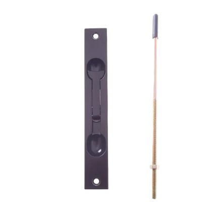 YALE FLUSH BOLT STANDARD SURFACE MOUNTED - BLACK - D TIP