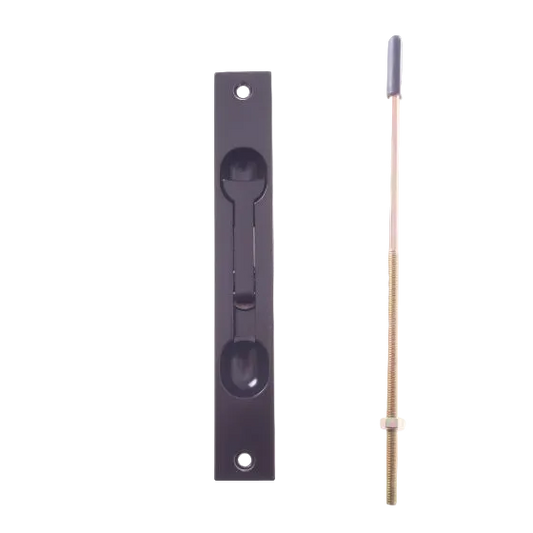 YALE FLUSH BOLT STANDARD SURFACE MOUNTED - BLACK - D TIP