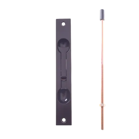 YALE FLUSH BOLT STANDARD SURFACE MOUNTED - BLACK - ROUND TIP