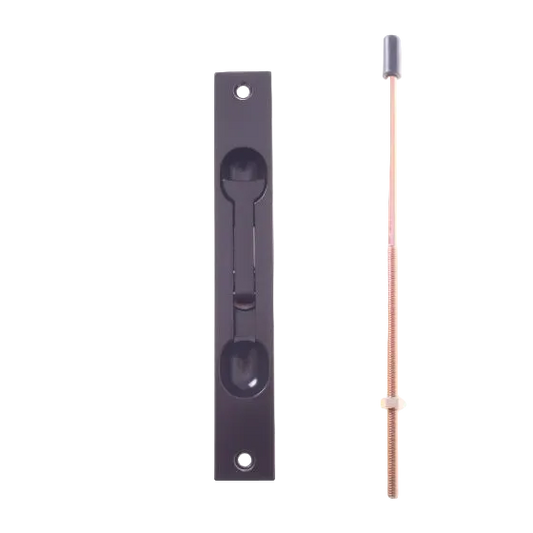 YALE FLUSH BOLT STANDARD SURFACE MOUNTED - BLACK - ROUND TIP